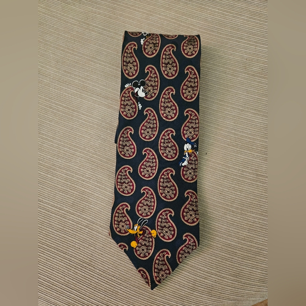 The Tie Bar Black and Red Paisley Tie